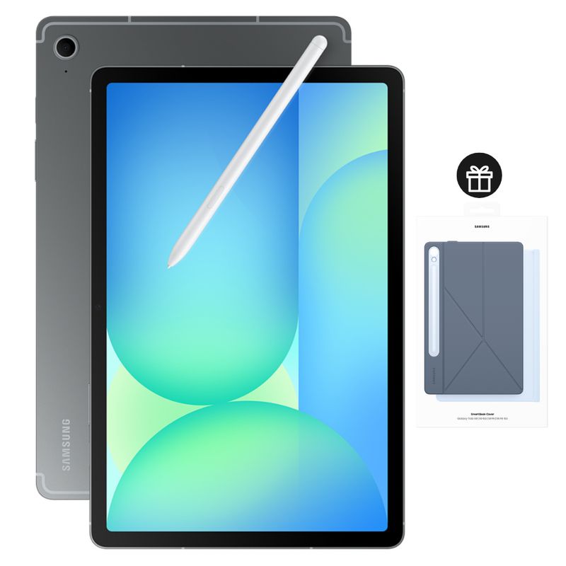 SAMSUNG - Tablet Samsung Galaxy Tab S10 FE 128GB Gray + Book Cover Blue