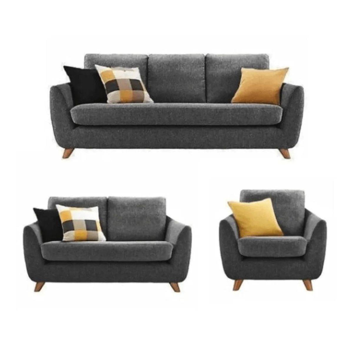 ALTO HOGAR - Juego de Sala 3 2 1 Tamahra Alto Hogar Gris Claro