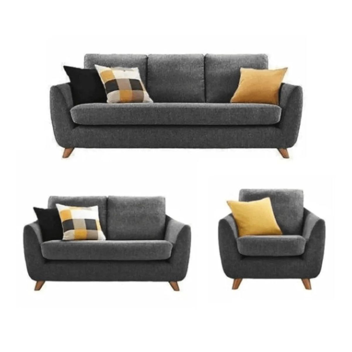 ALTO HOGAR - Juego de Sala 3 2 1 Tamahra Alto Hogar Gris Claro