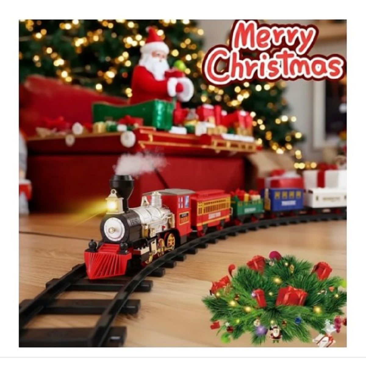 GENERICO - Tren Navideño para Base de Arbol  GRANDE 22pcs A1 PREMIUN