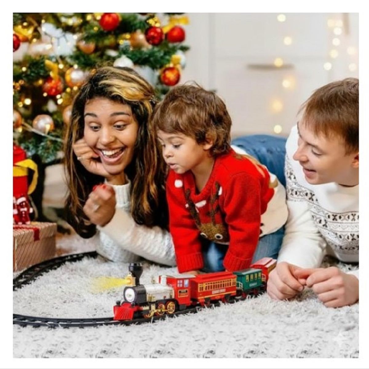 GENERICO - Tren Navideño para Base de Arbol  GRANDE 22pcs A1 PREMIUN