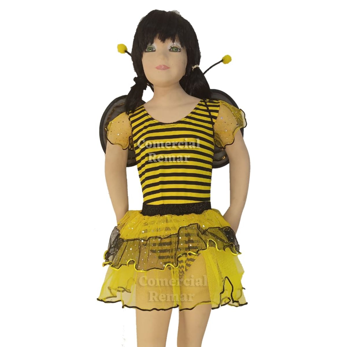 GENERICO - Disfraz Abejita Tutu Niña con Alas y Antenas Talla 10 Exacta