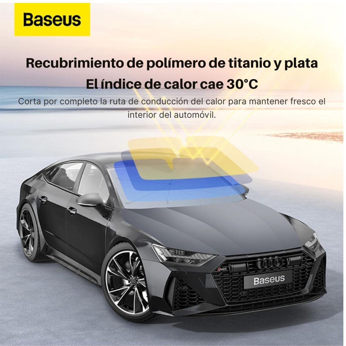 BASEUS - Baseus Tapasol para Auto CoolRide Doble Capa UV50+