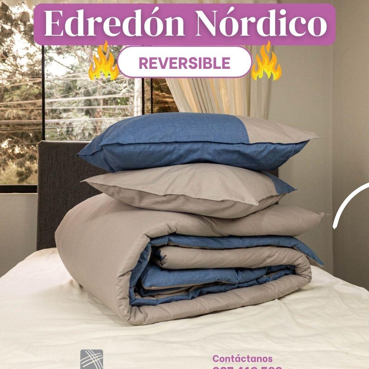 AMADEUS HOME - Juego de Plumón de cama Relleno Tacto Pluma con Funda Duvet Reversible