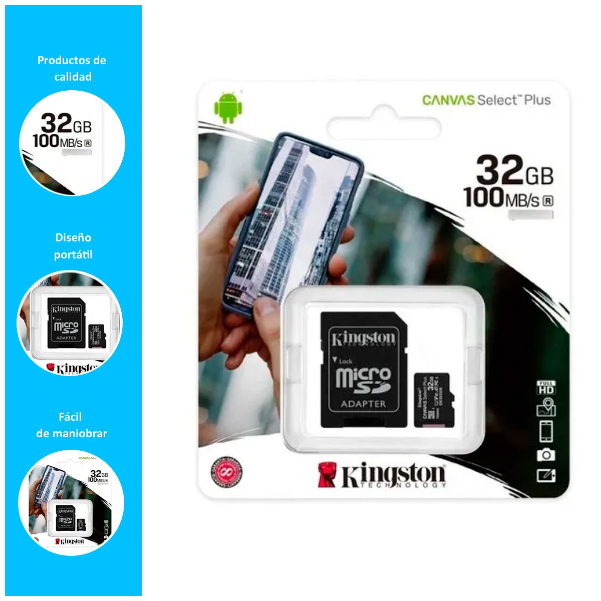 GENERICO - Memoria MicroSD Kingston 32 Gb Negro