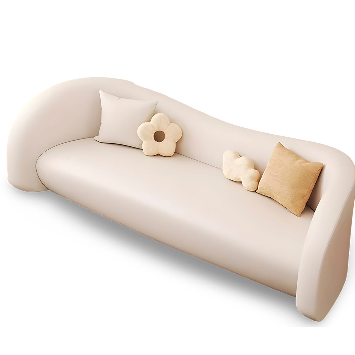 GENERICO - Sofá Curvo Logi + Butaca Formas Home – Tapiz Kira, 3 Cuerpos