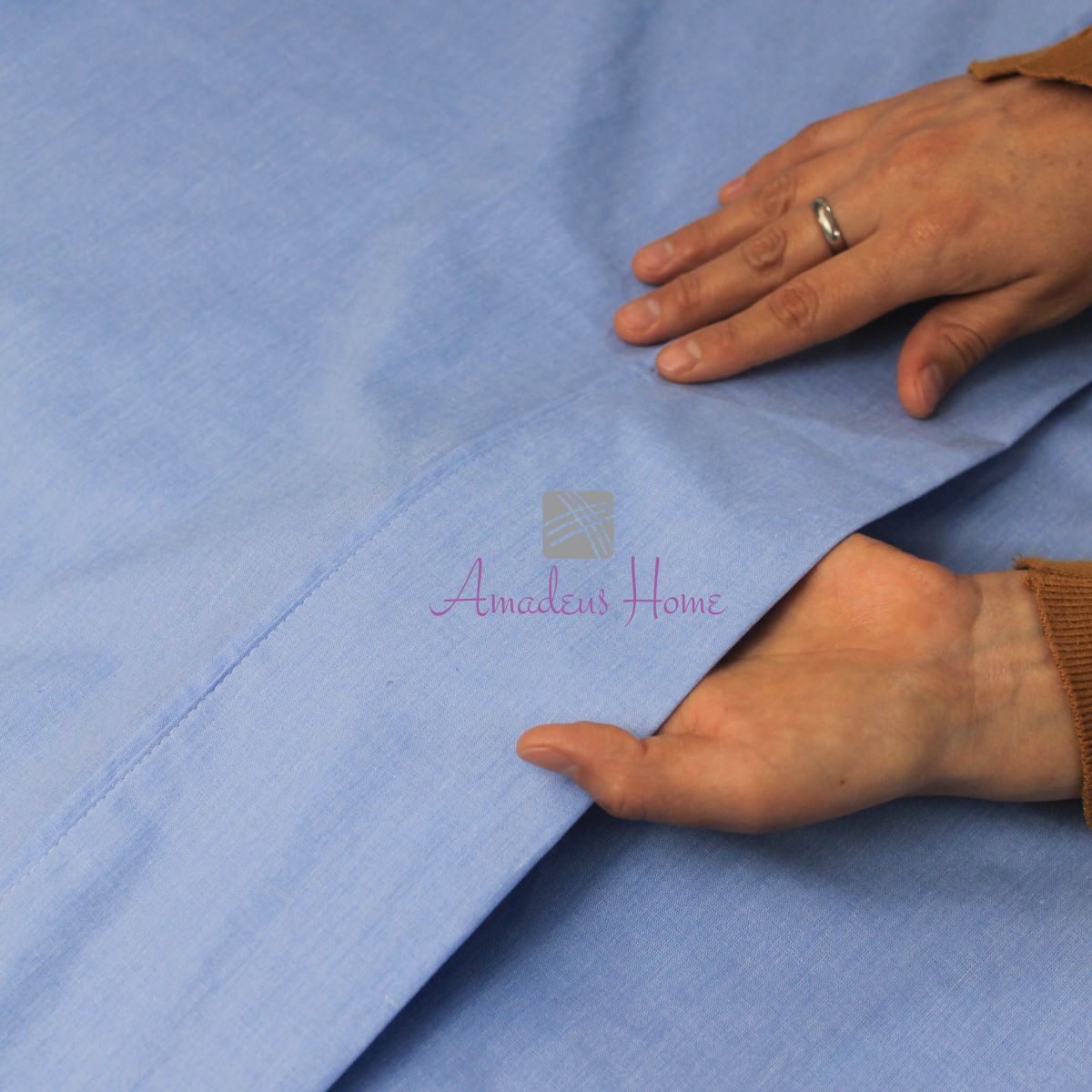 AMADEUS HOME - Juego Sábanas plaza y media Algodón Peruano Hotelero Mayor durabilidad