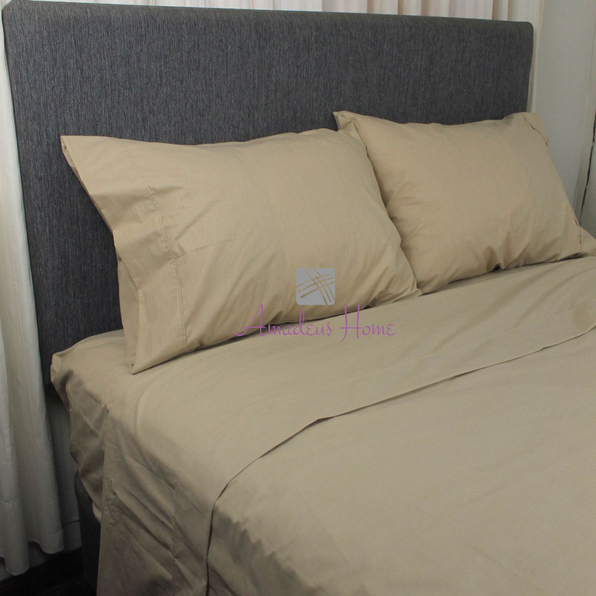 AMADEUS HOME - Juego Sábanas plaza y media Algodón Peruano Hotelero Mayor durabilidad