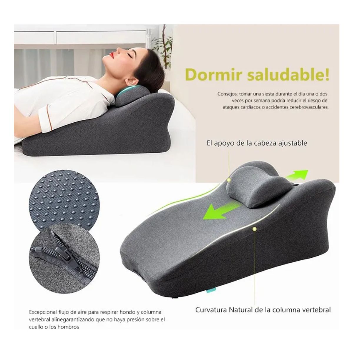 GENERICO - Almohada Premium Vertebral Multifunción Ortopédica