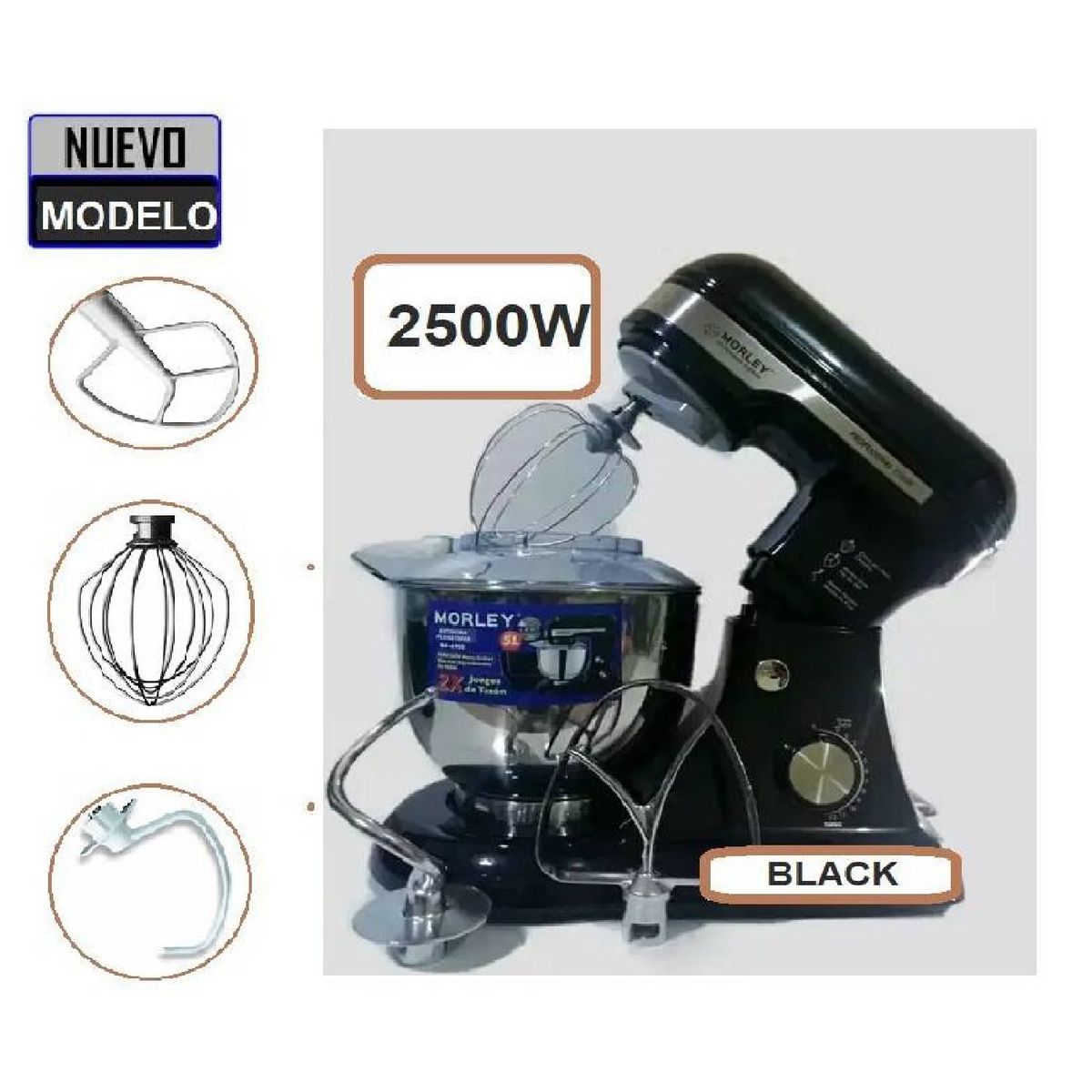 MORLEY - Batidora Profesional Morley Planetaria 5.L Negra 2500 Watts