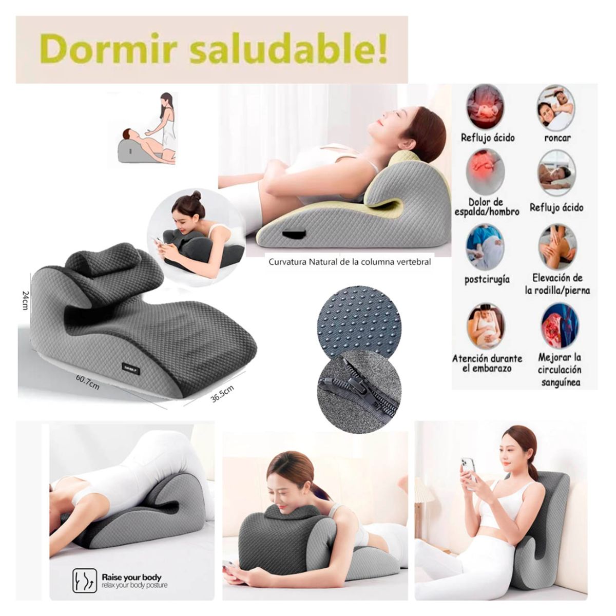 GENERICO - Almohada Premium Vertebral Multifunción