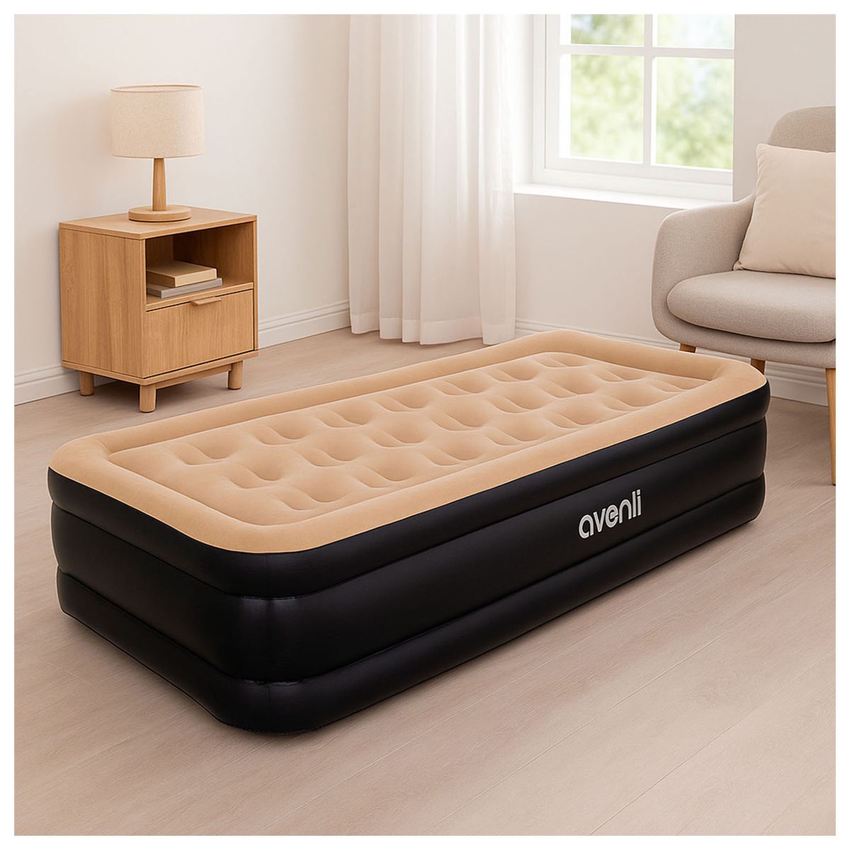 ATLETIS - Colchón Camping Inflable Eléctrico 1 Plaza 196 x 97 x 47 cm Soporta 150 kg