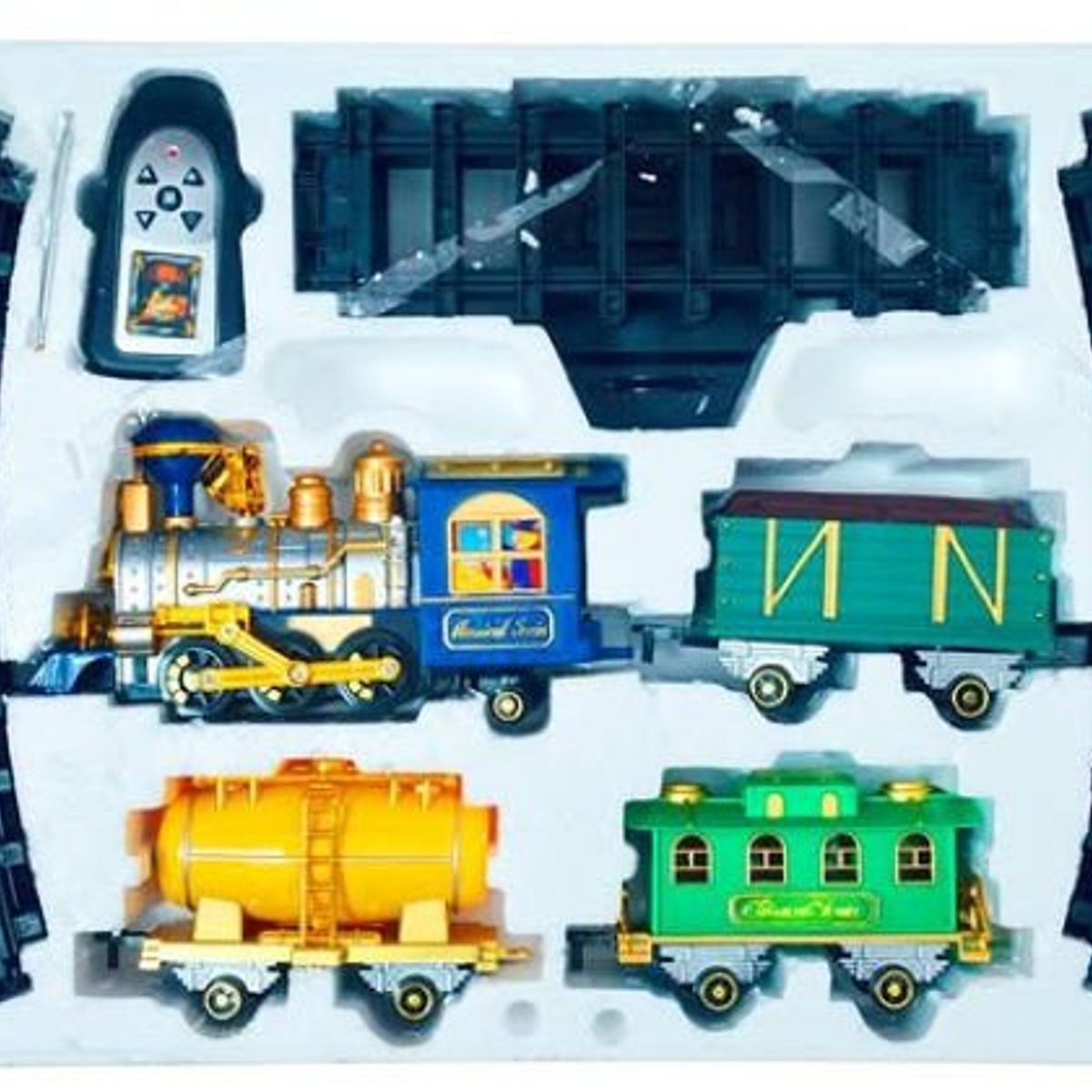 GENERICO - JugueteTren Clásico De Pilas Con 4 Sonidos Luz y Humo 4.2 Mt