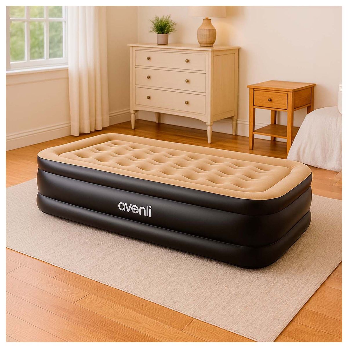 ATLETIS - Colchón para Camping Inflable Eléctrico talla Queen 203 x 157 x 47cm Soporta 300kg