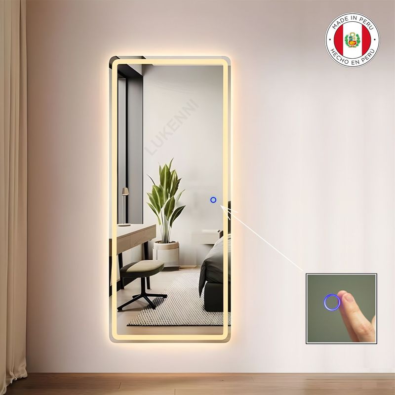 OEM - Espejo LED tactil 50x130 cm NESSA Luz cálida