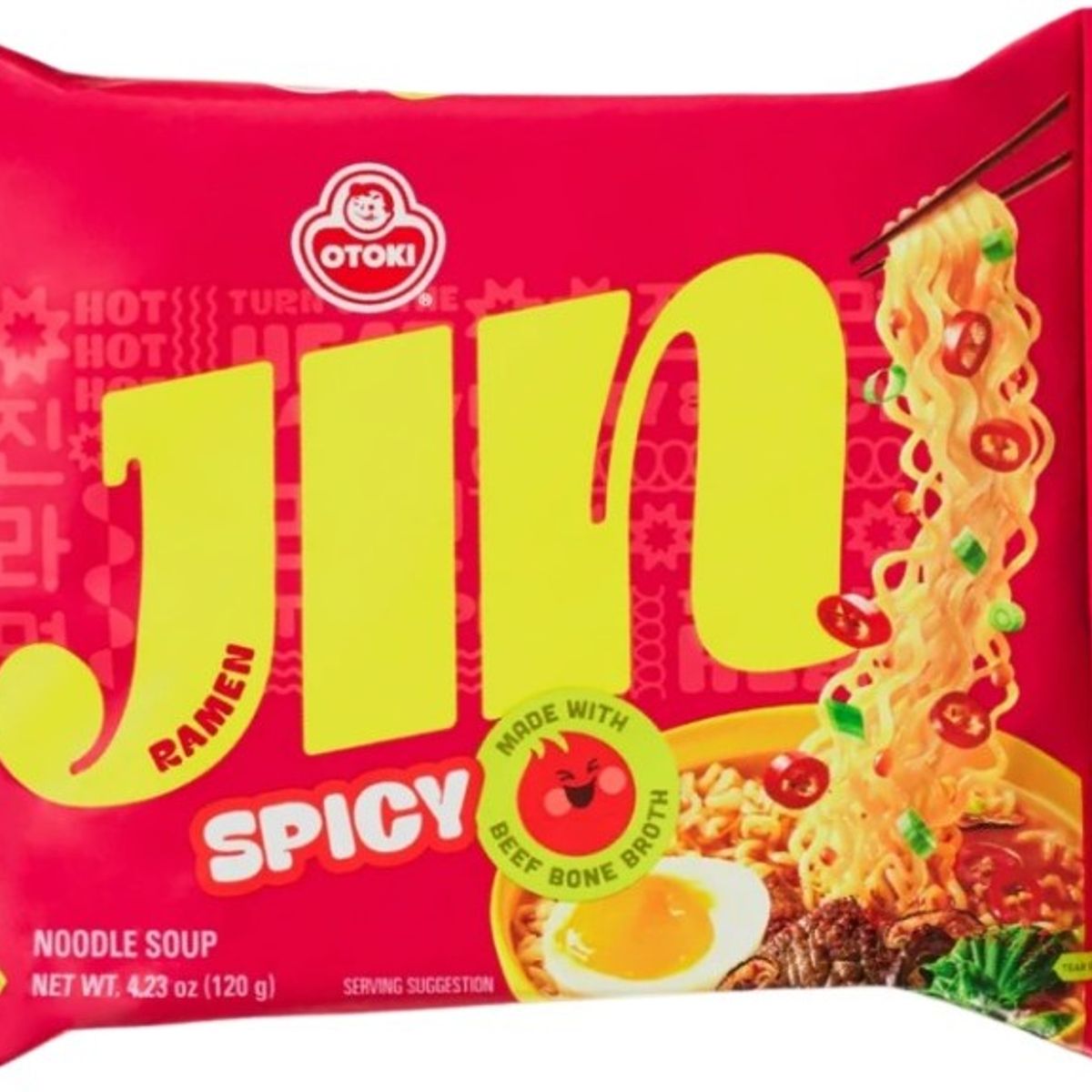 GENERICO - SOPA INSTANTANEA JIN RAMEN OTTOGI SABOR CARNE PICANTE PACK 5 UNID. 120 GR. C/U.