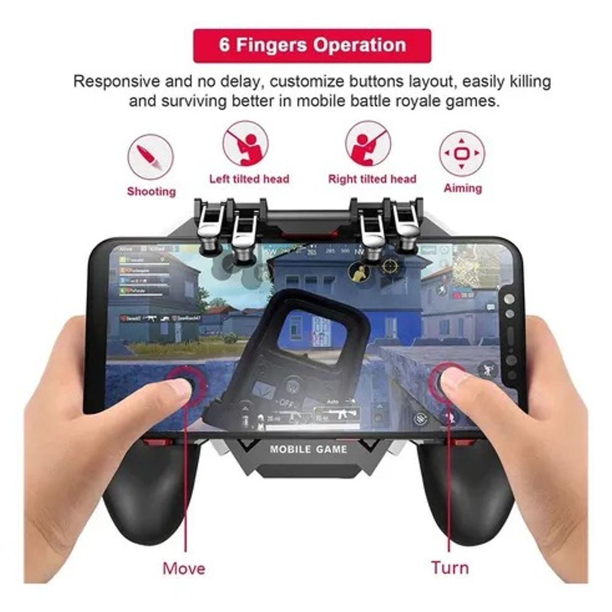 MEMO - Gamepad Gatillero Para Celular AK77 4 Gatillos