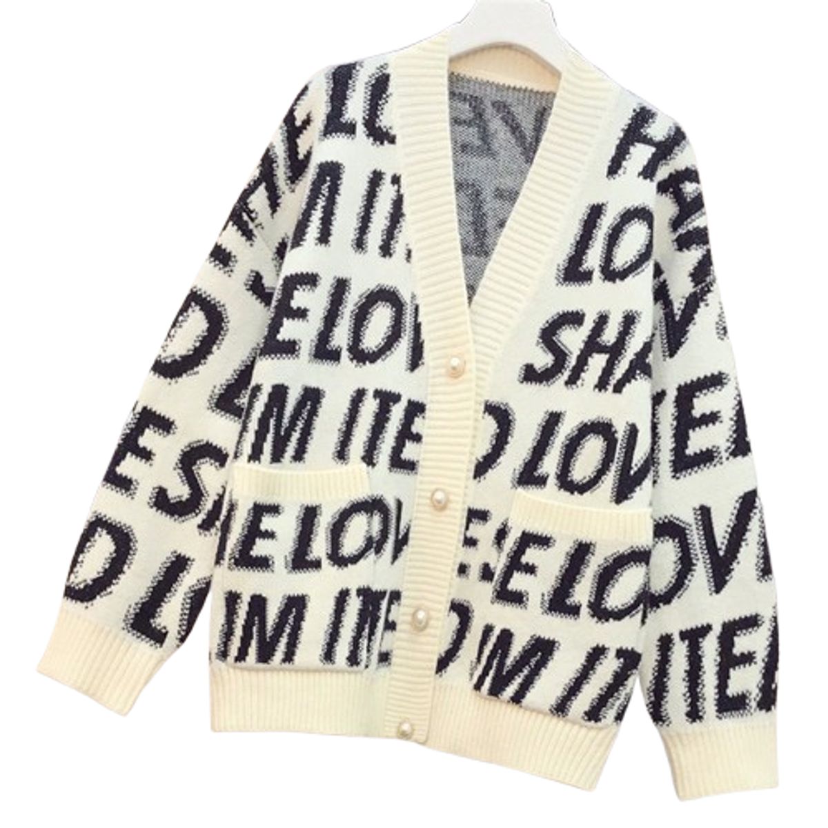 GENERICO - Chompa Cárdigan Share Love - Estilo Kawaii Oversize