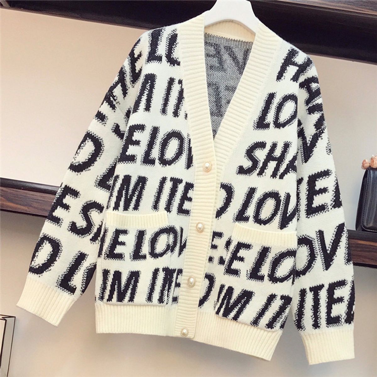 GENERICO - Chompa Cárdigan Share Love - Estilo Kawaii Oversize