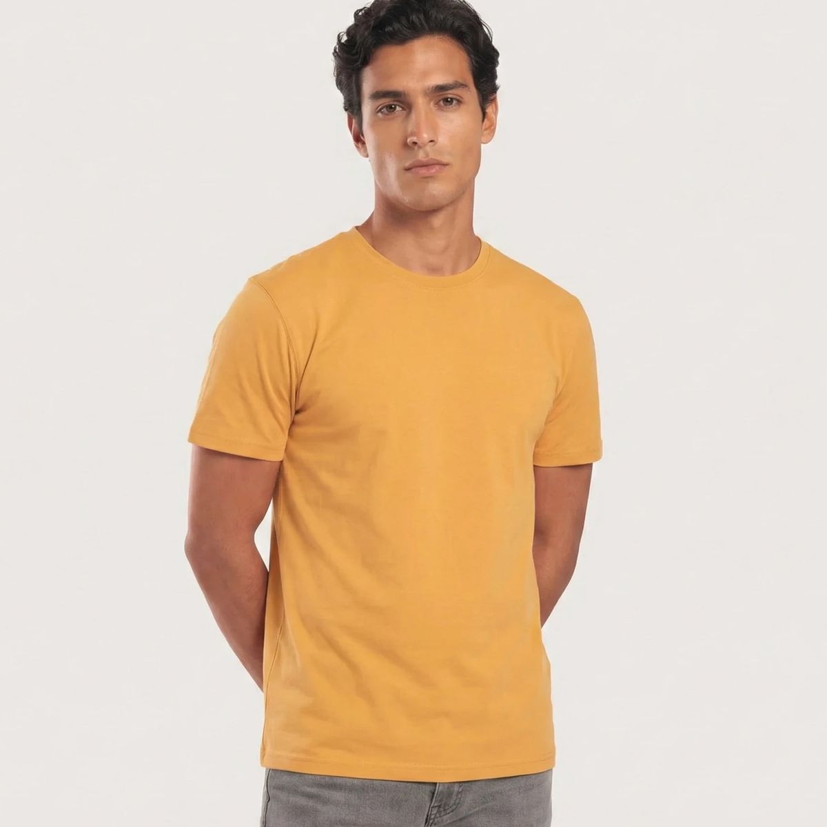 DROP THE LABEL - Polo Algodón Pima Hombre Amarillo Mostaza