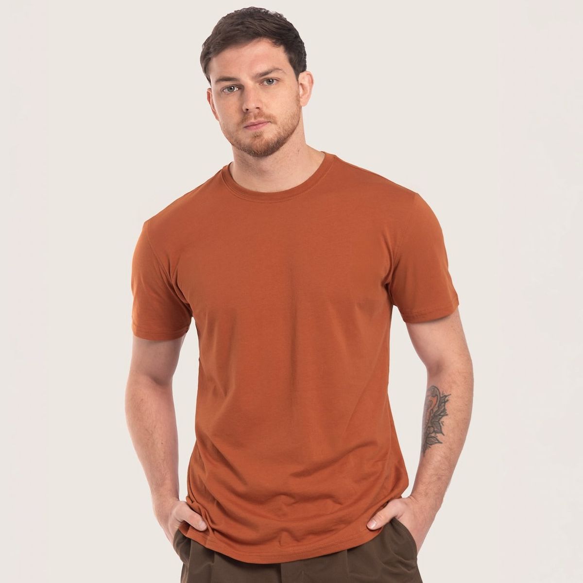 DROP THE LABEL - Polo Algodón Pima Hombre Cobre