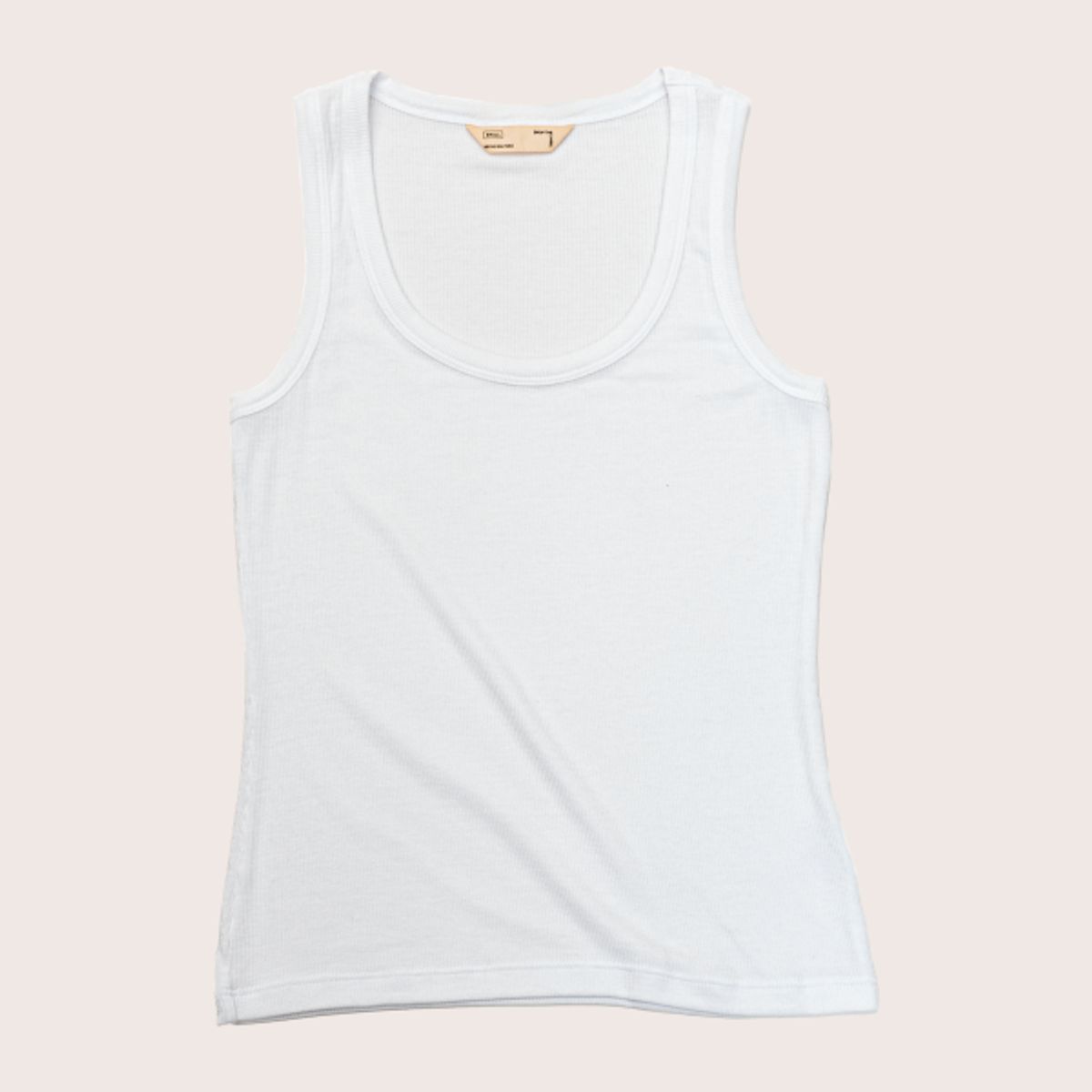 DROP THE LABEL - Tank Top Blanco para Mujer Drop the Label Manga Cero Rib Modal