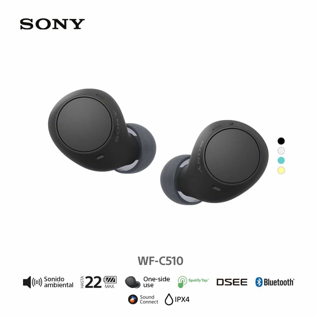 SONY - Audífonos Bluetooth Sony WF-C510 True Wireless Negro