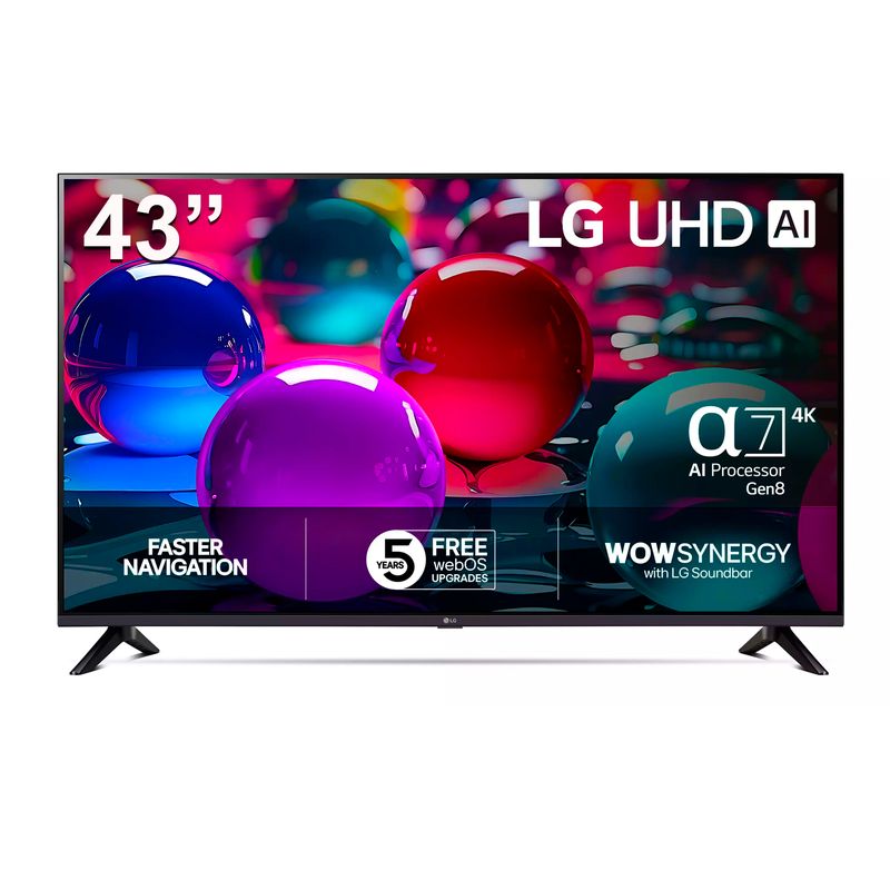 LG - Televisor LG 43 Smart WebOs 43UA7300PSB UHD 4K Procesador Alpha 7 AI Gen8 - Negro