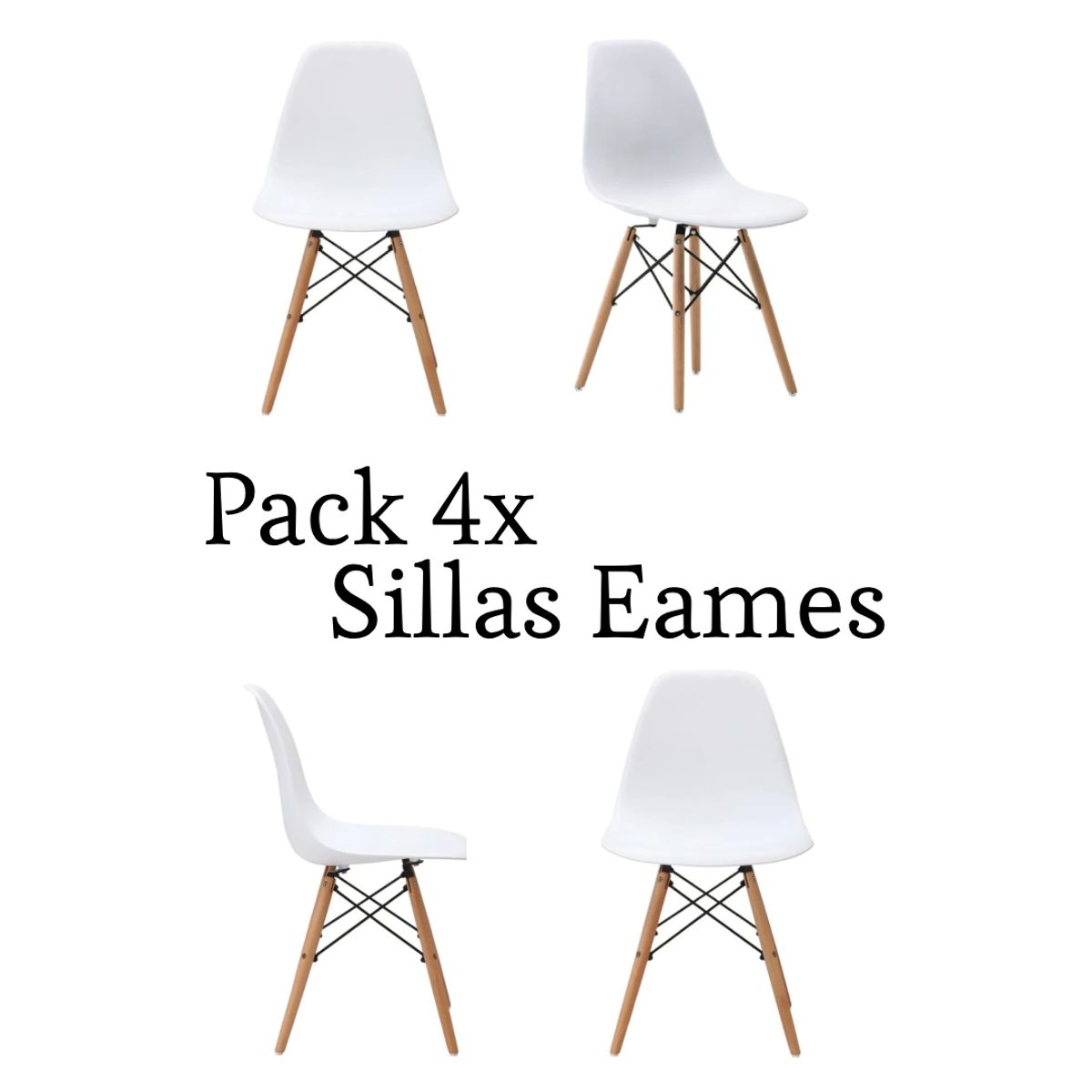 GENERICO - Juego de Silla Vintage Eames Pack x4