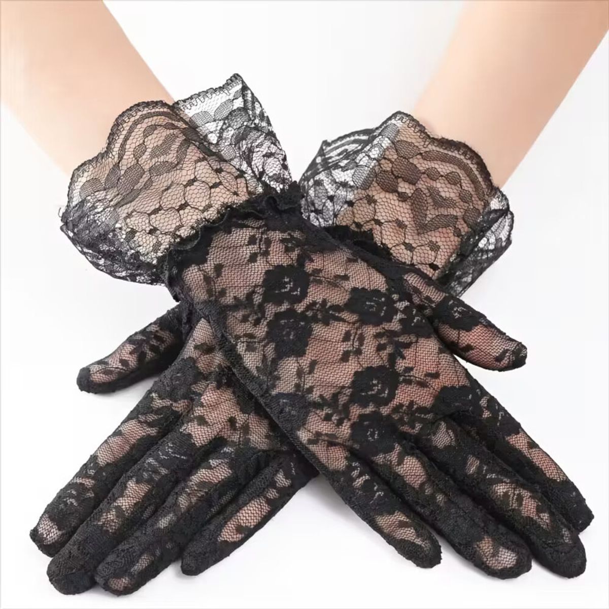 GENERICO - GUANTES DE MUJER NEGRO PARA HALLOWEEN