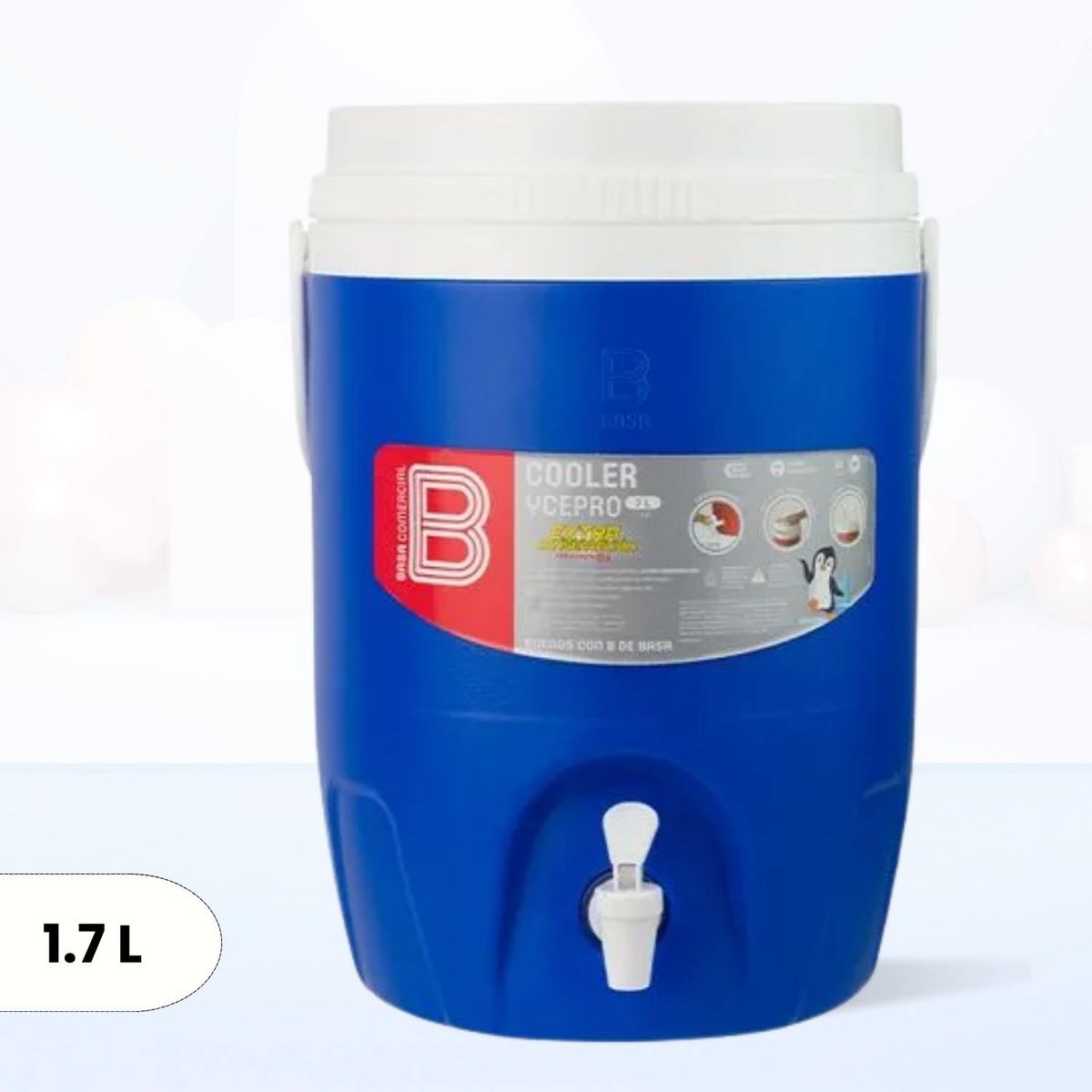 BASA - Cooler de Polipropileno Ycepro Azul Basa 1.7 Litros