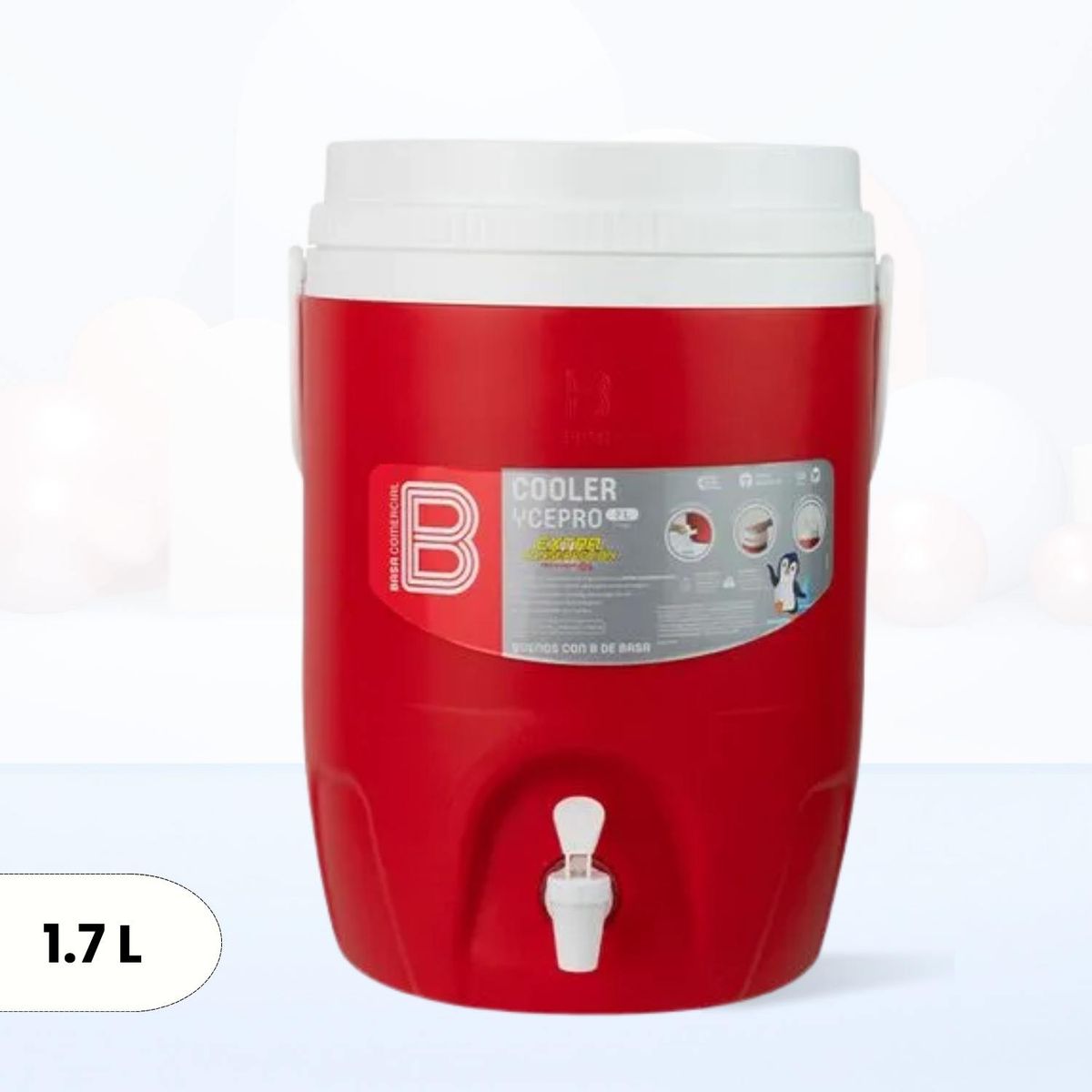 BASA - Cooler de Polipropileno Ycepro Rojo Basa 1.7 Litros