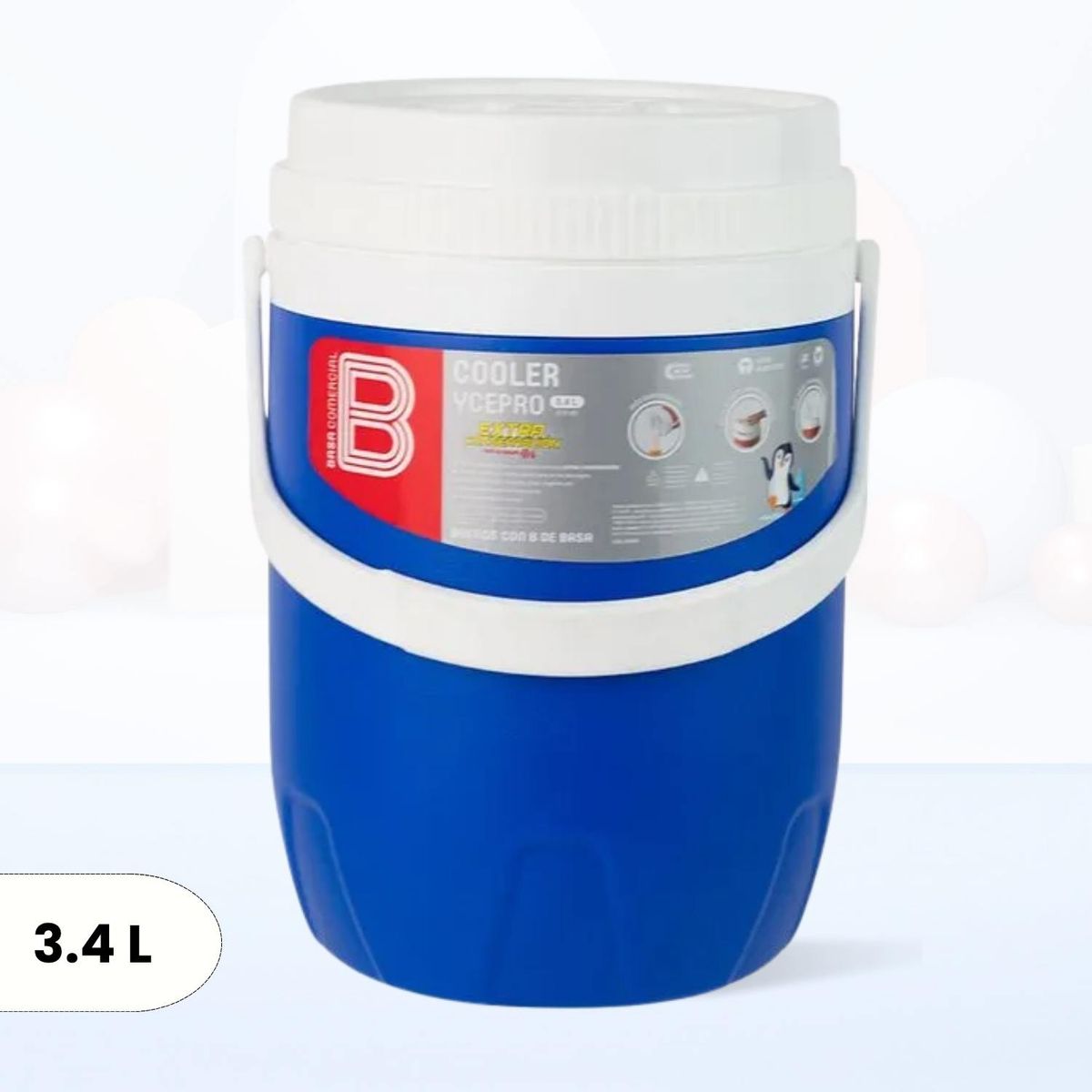 BASA - Cooler de Polipropileno Ycepro Azul Basa 3.4 l