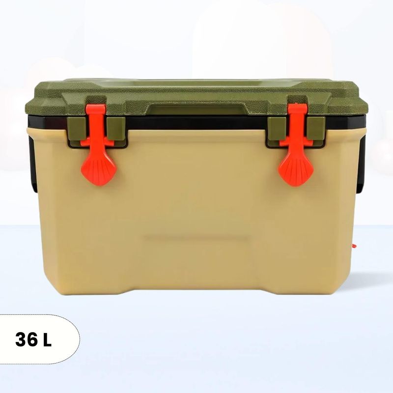 ICHIMATSU - Cooler Rectangular Verde con Dos Asa Laterales 36 Litros