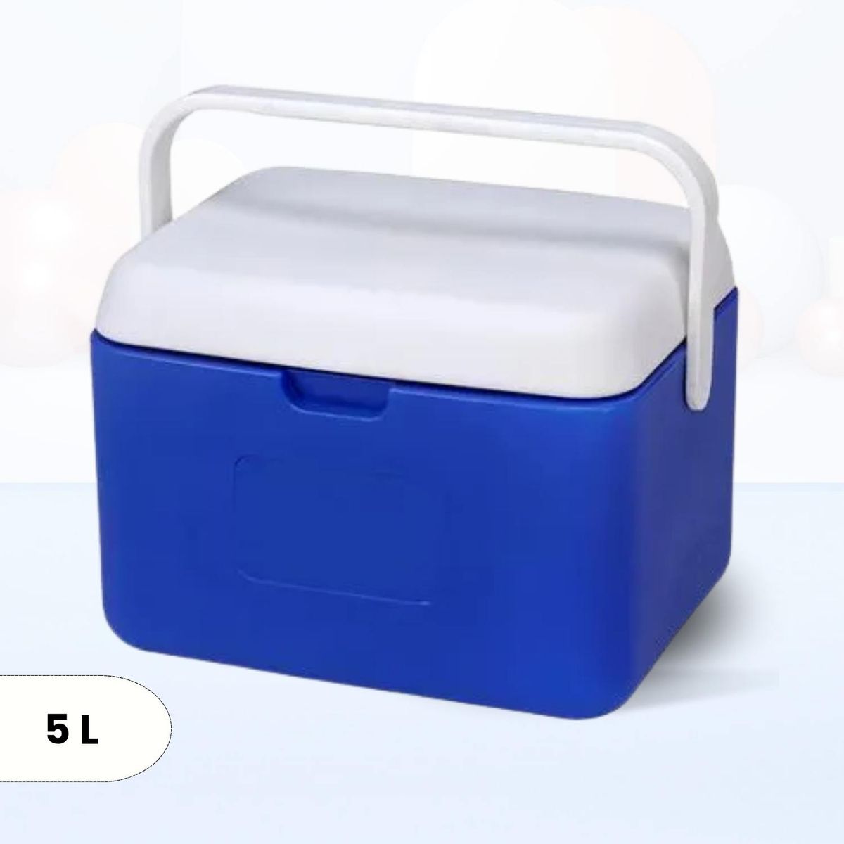 Cooler Rectangular Azul con una Sola Asa 5 Litros, marca Ichimatsu - Foto Principal