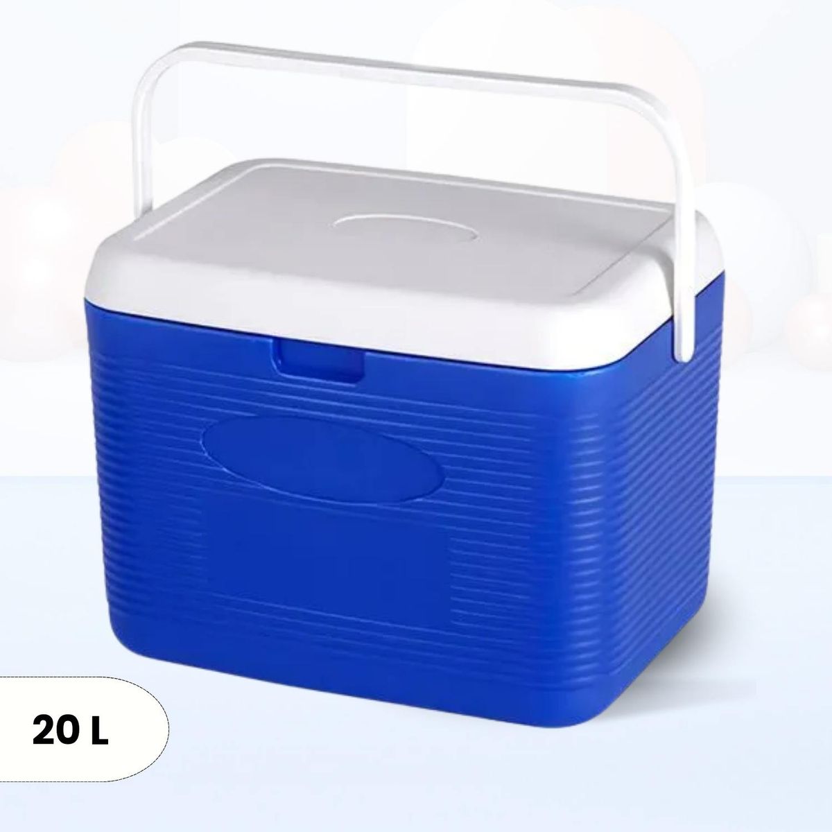 Cooler Rectangular Azul con una Sola Asa 20 Litros, marca Ichimatsu - Foto Principal