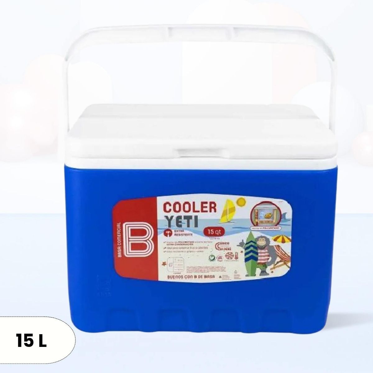 BASA - Cooler Rectangular Yeti  Azul 15 Litros