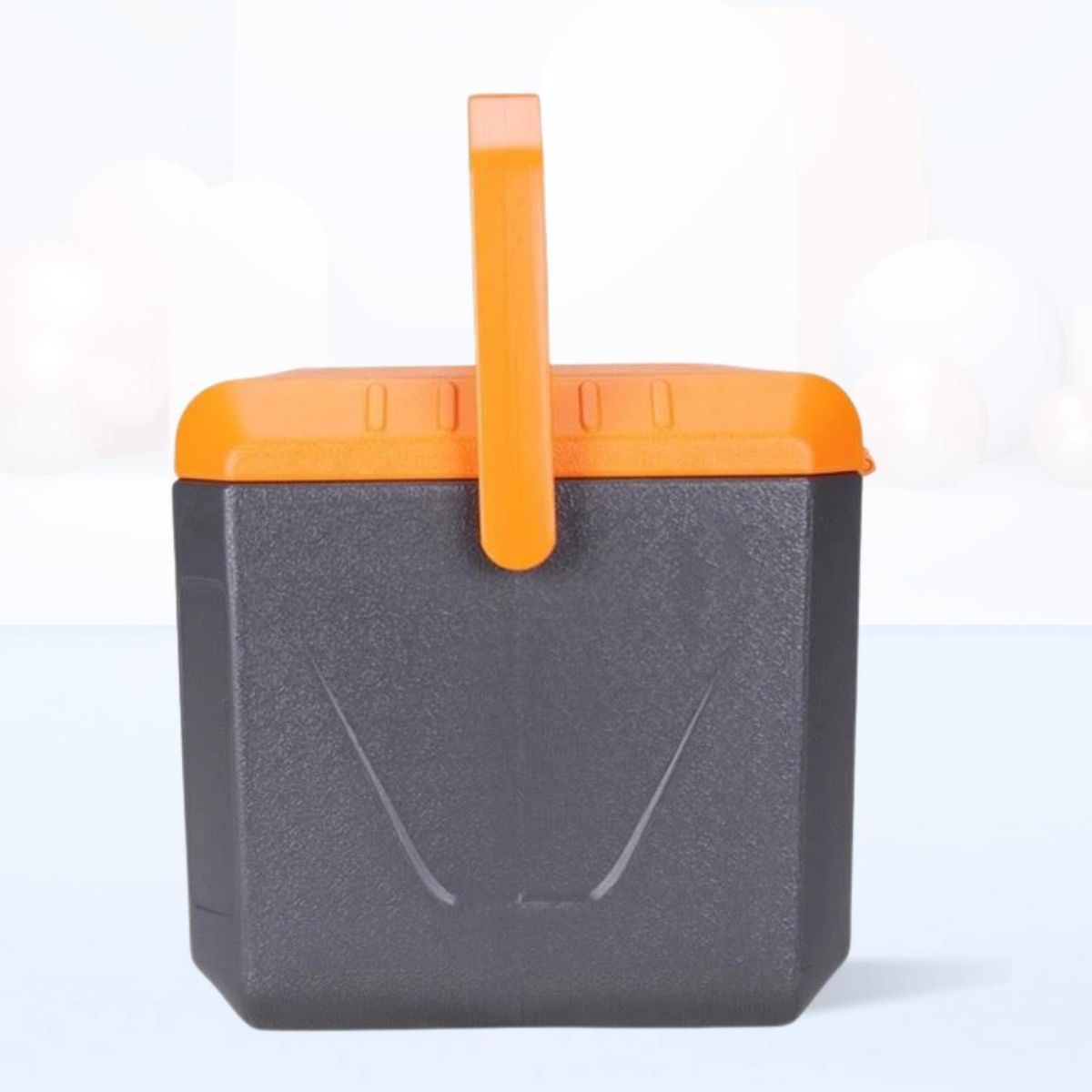 ICHIMATSU - Cooler Rectangular Gris con Tapa Naranjada 10 Litros