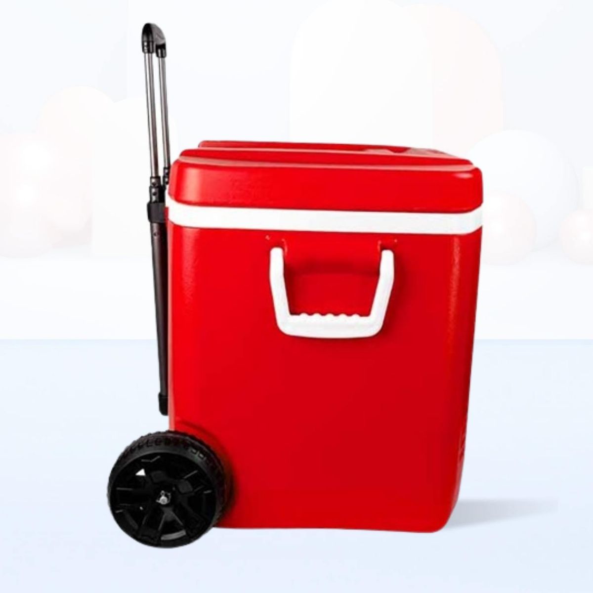 BASA - Cooler rectangular Rojo con Rudas y Asa Yeti Basa 29 Litros