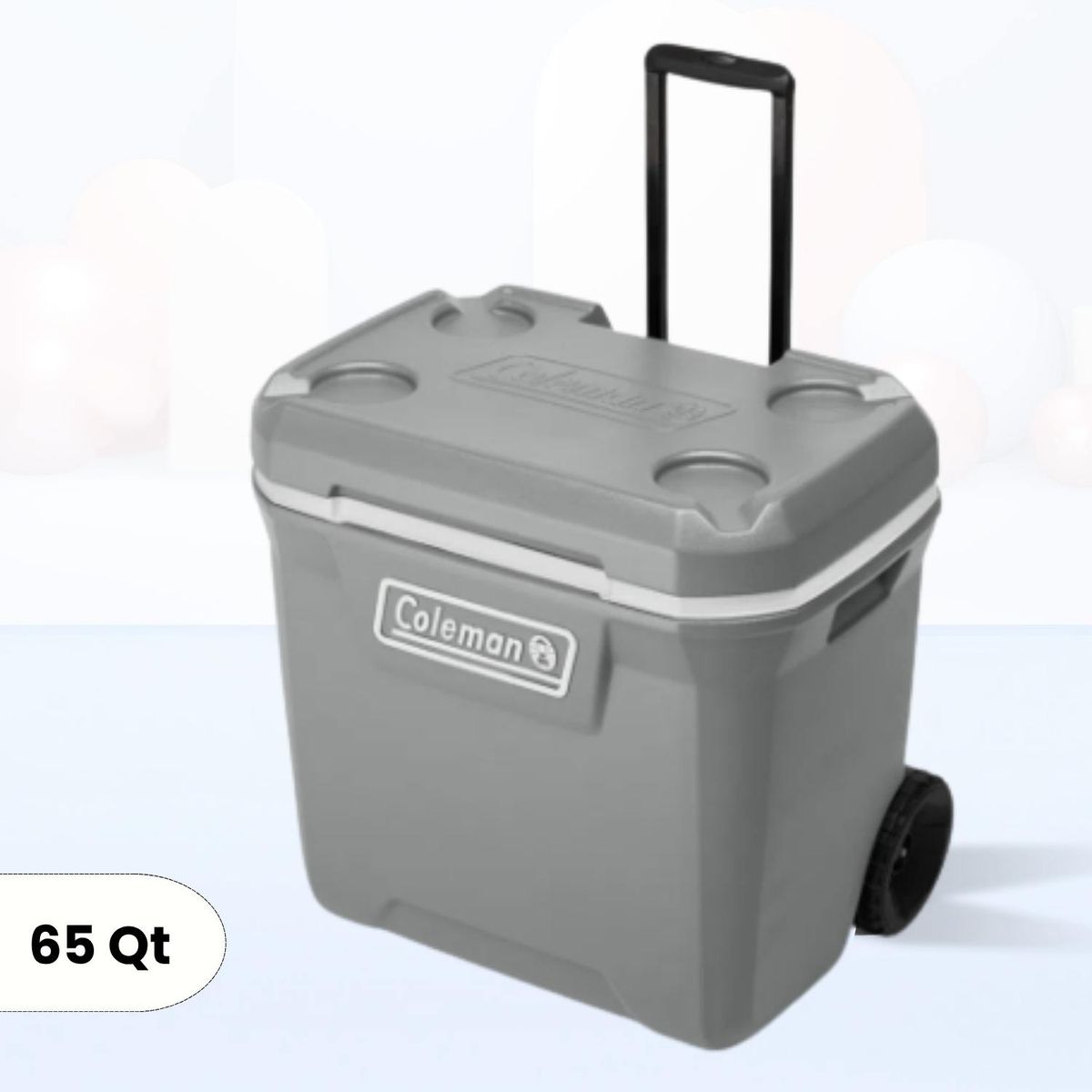 COLEMAN - Cooler Gris con Asa y Ruedas Coleman 61 Litros 65 QT