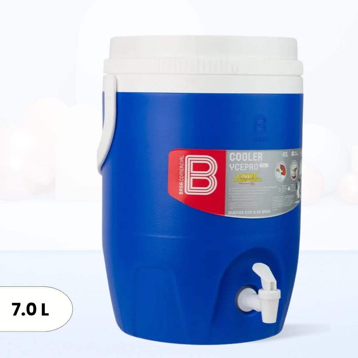 BASA - Cooler de Polipropileno Ycepro Azul Basa 7 Litros