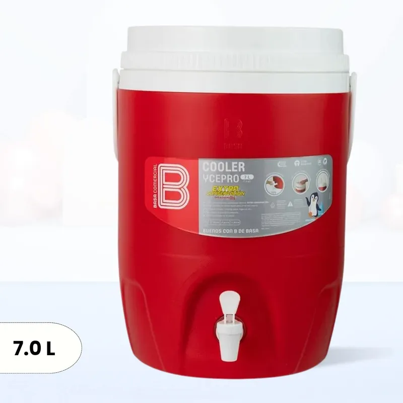 BASA - Cooler de Polipropileno Ycepro Rojo Basa 7 Litros