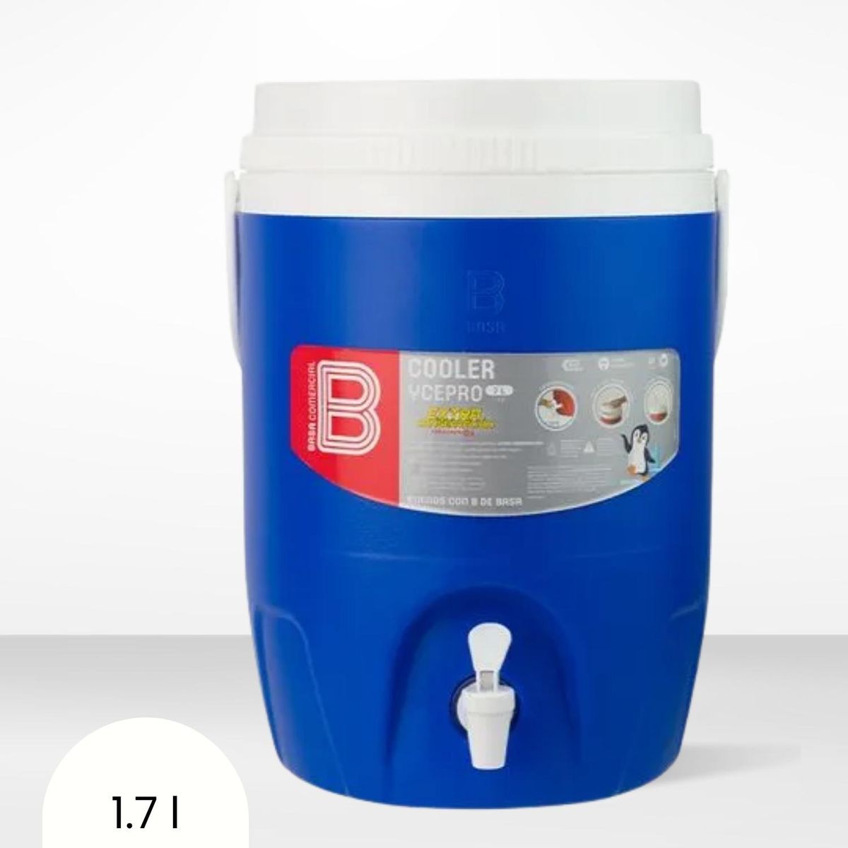 BASA - Cooler de Polipropileno Ycepro Azul Basa 1.7 Litros