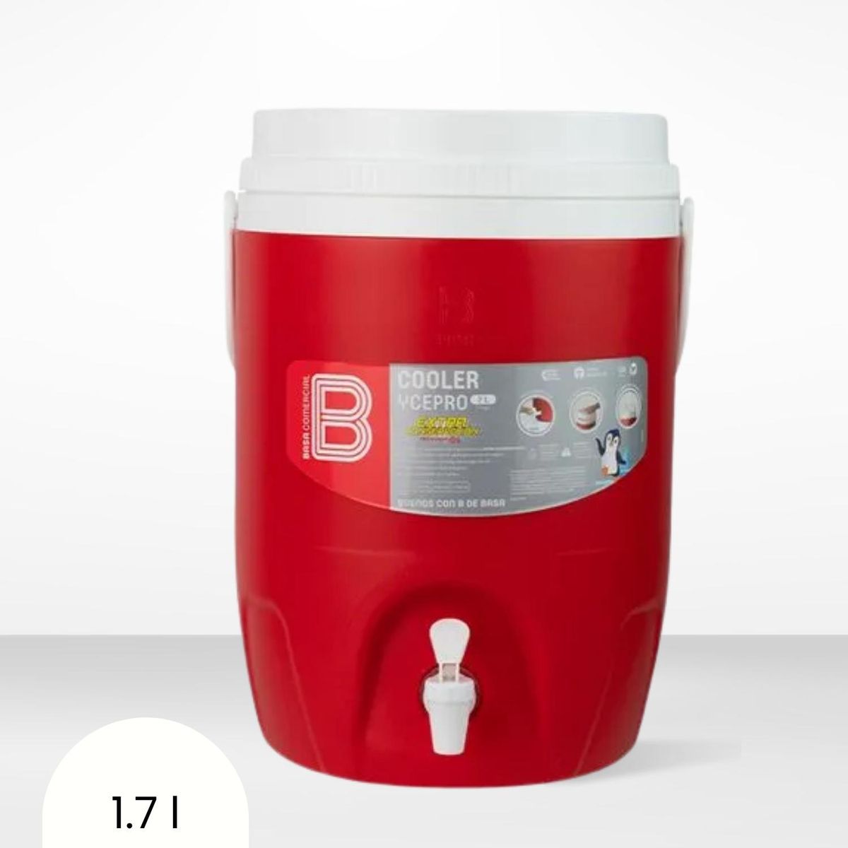 BASA - Cooler de Polipropileno Ycepro Rojo Basa 1.7 Litros