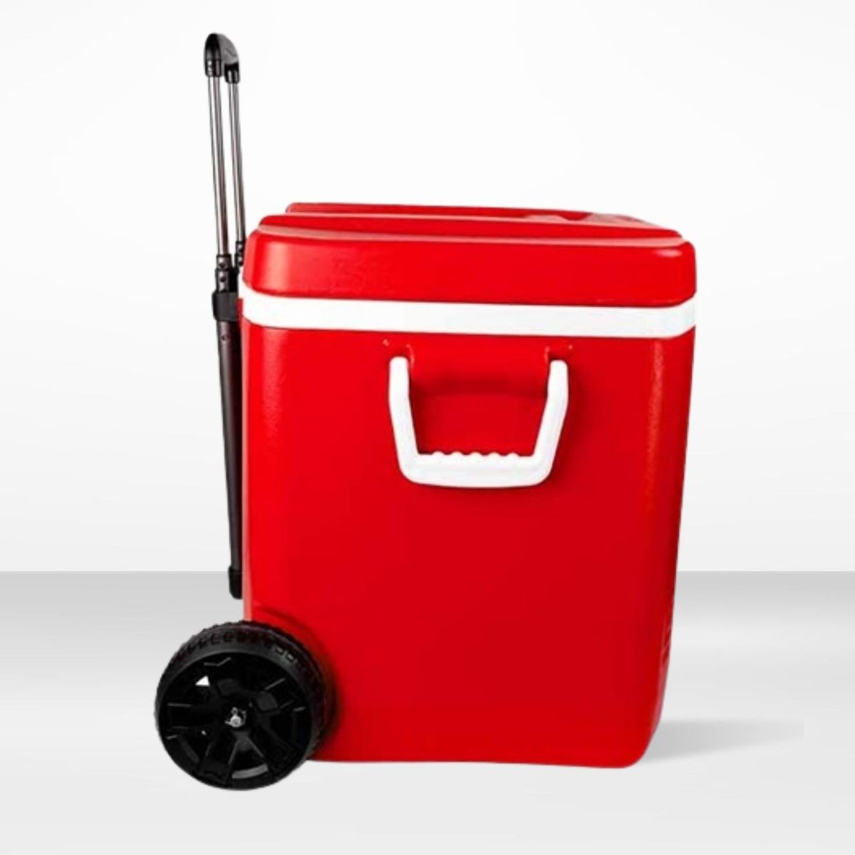 BASA - Cooler rectangular Rojo con Rudas y Asa Yeti Basa 29 Litros