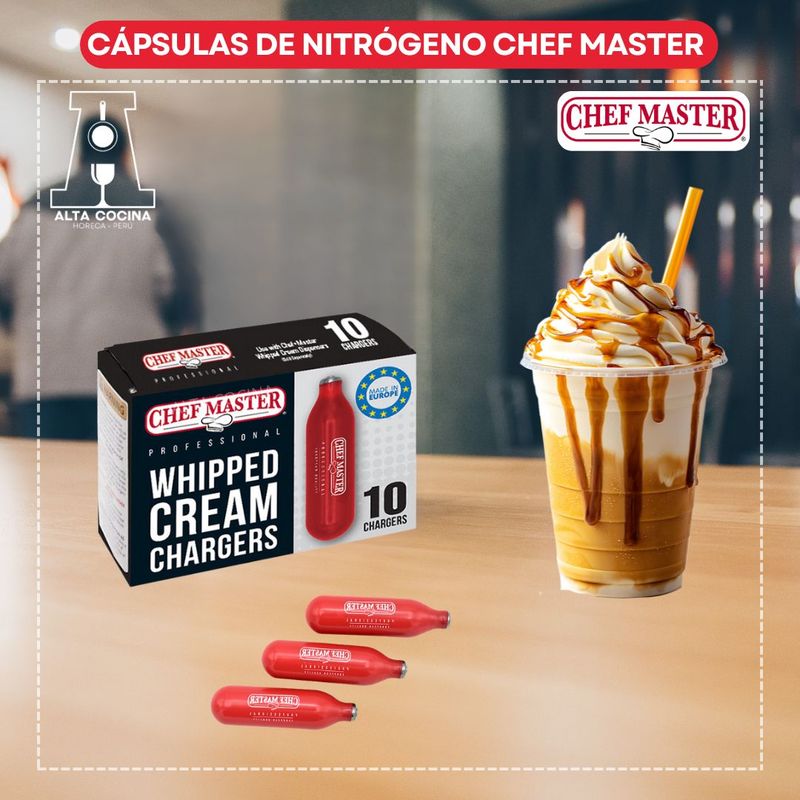 GENERICO - CHEF MASTER CARGAS DE NITRÓGENO X 10 CARGAS PARA ESPUMA, CHANTILLY