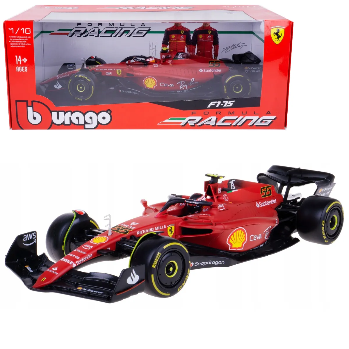 BBURAGO - Auto Formula 1 Ferrari 118 SFR SF-75 2022 Sainz 55
