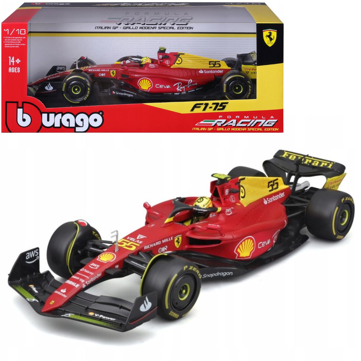 BBURAGO - Auto Formula 1 Ferrari 118 SFR SF-75 2022 Italia GP Sainz 55