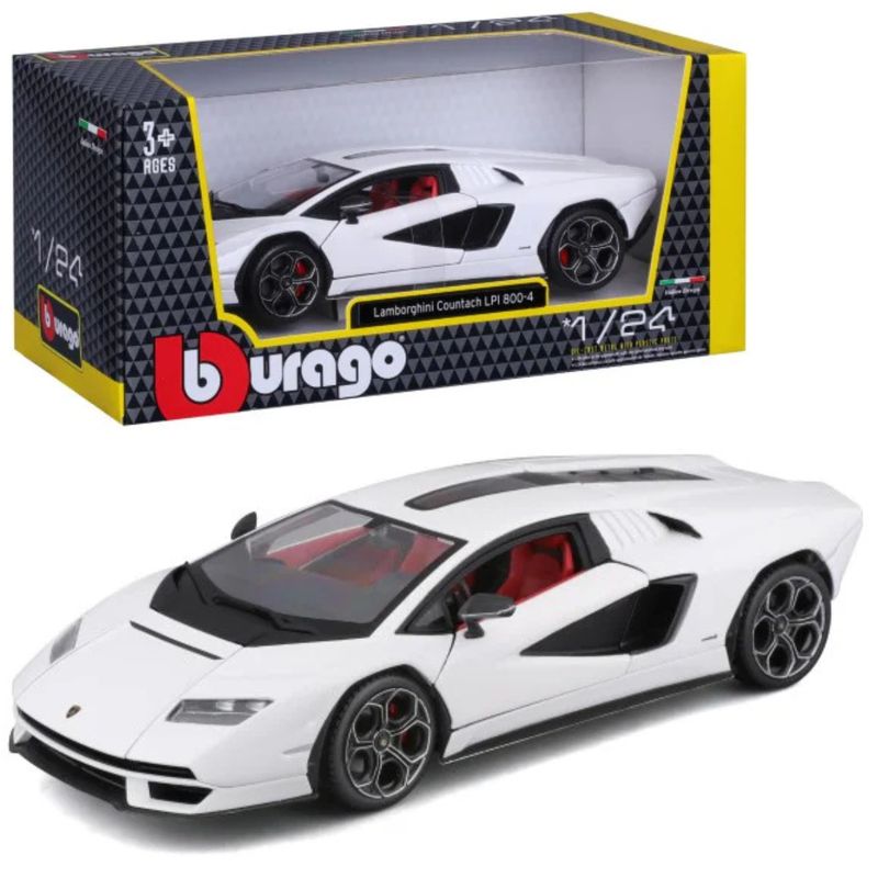 BBURAGO - Auto de Colección 124 Lamborghini Countach LP 800-4 Blanco