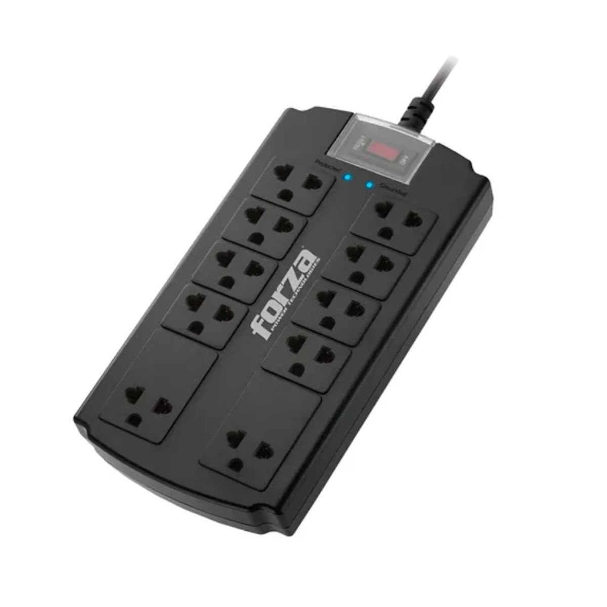 FORZA - Supresor De Picos De 10 Tomas Forza Negro Fsp-10un